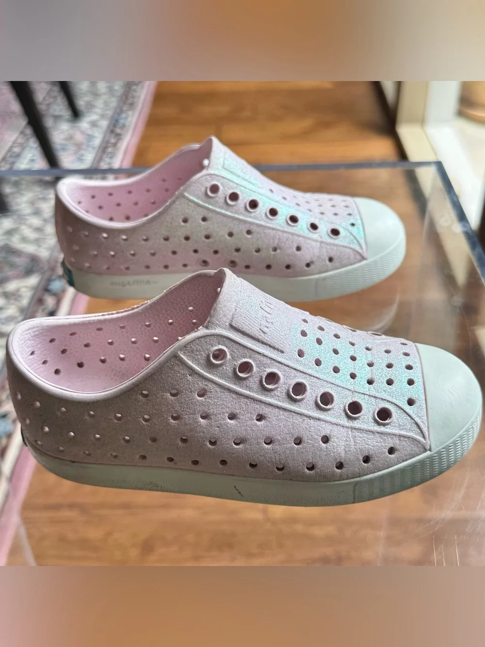 NATIVE SHOES | Jefferson Bling Sneakers Pink Bling/Shell White  Toddler 10